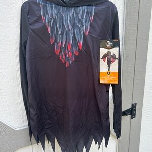 Kids Black and Red Feathered Costume